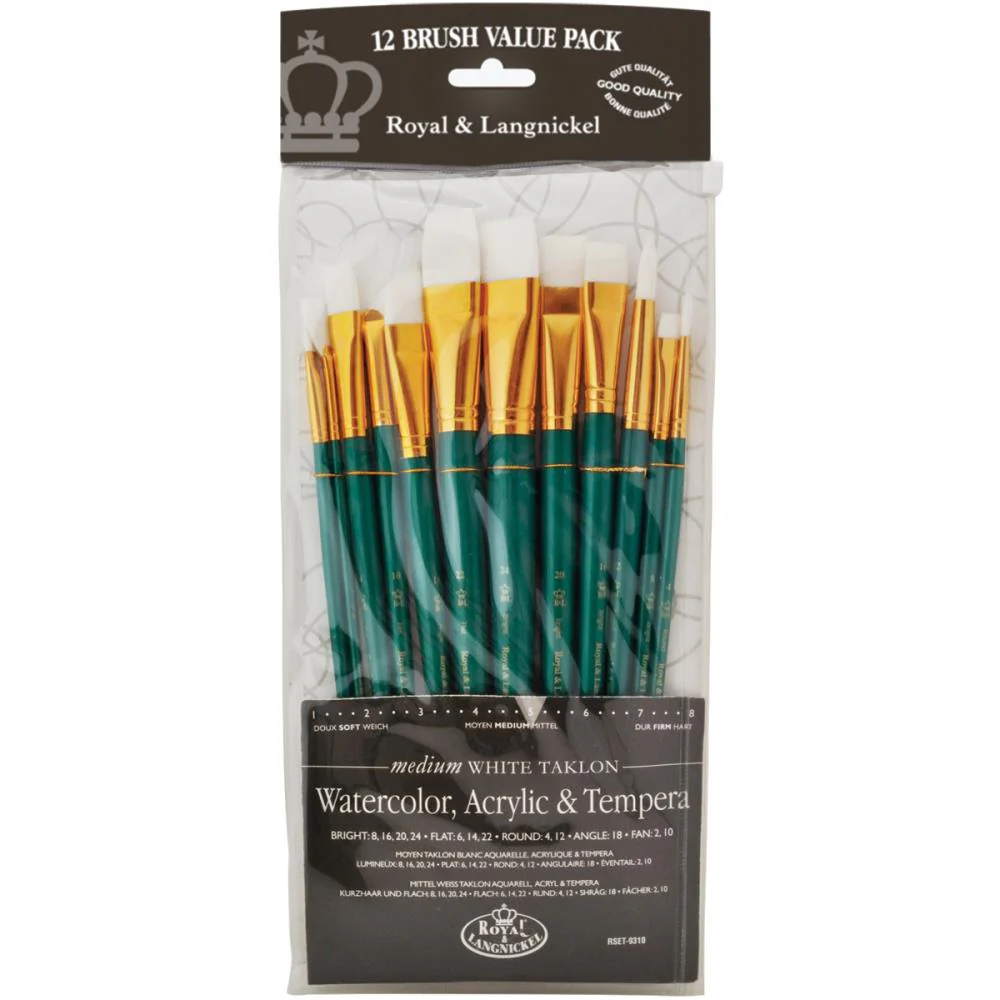 Royal langnickel witte taklon kwasten value pack