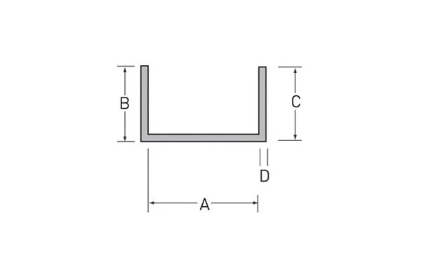 U-profiel 18x18x18x1,5 mm