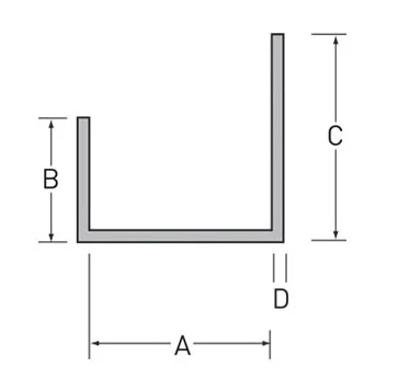 U-profiel 10x20x37x1 mm