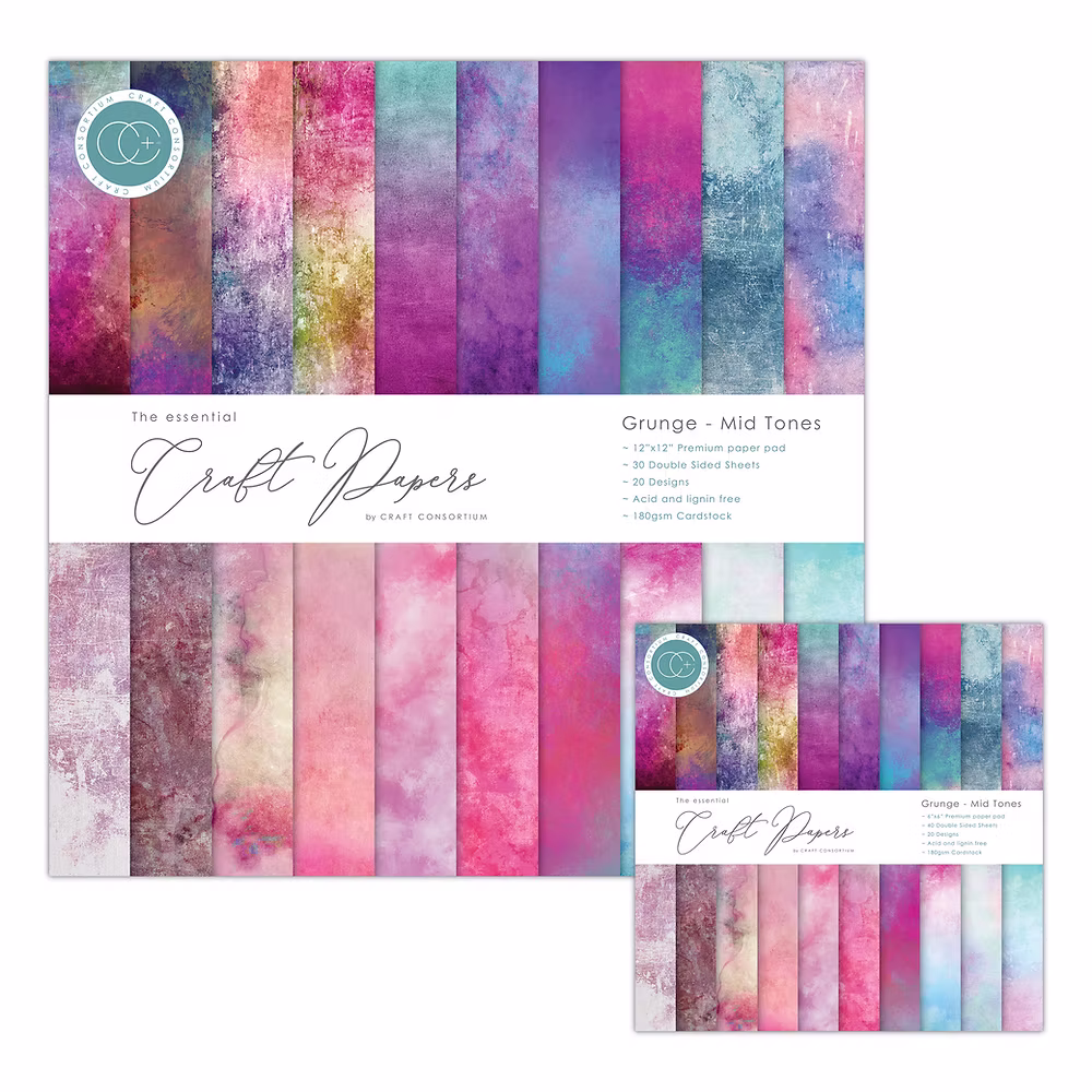 Craft Consortium – Paper pad – Grunge – Mid Tones