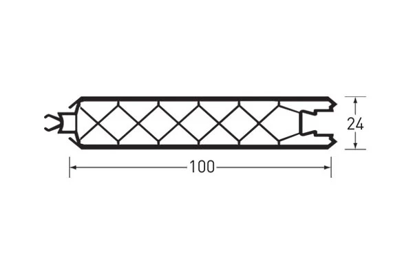 Paneelprofiel 100×24 mm