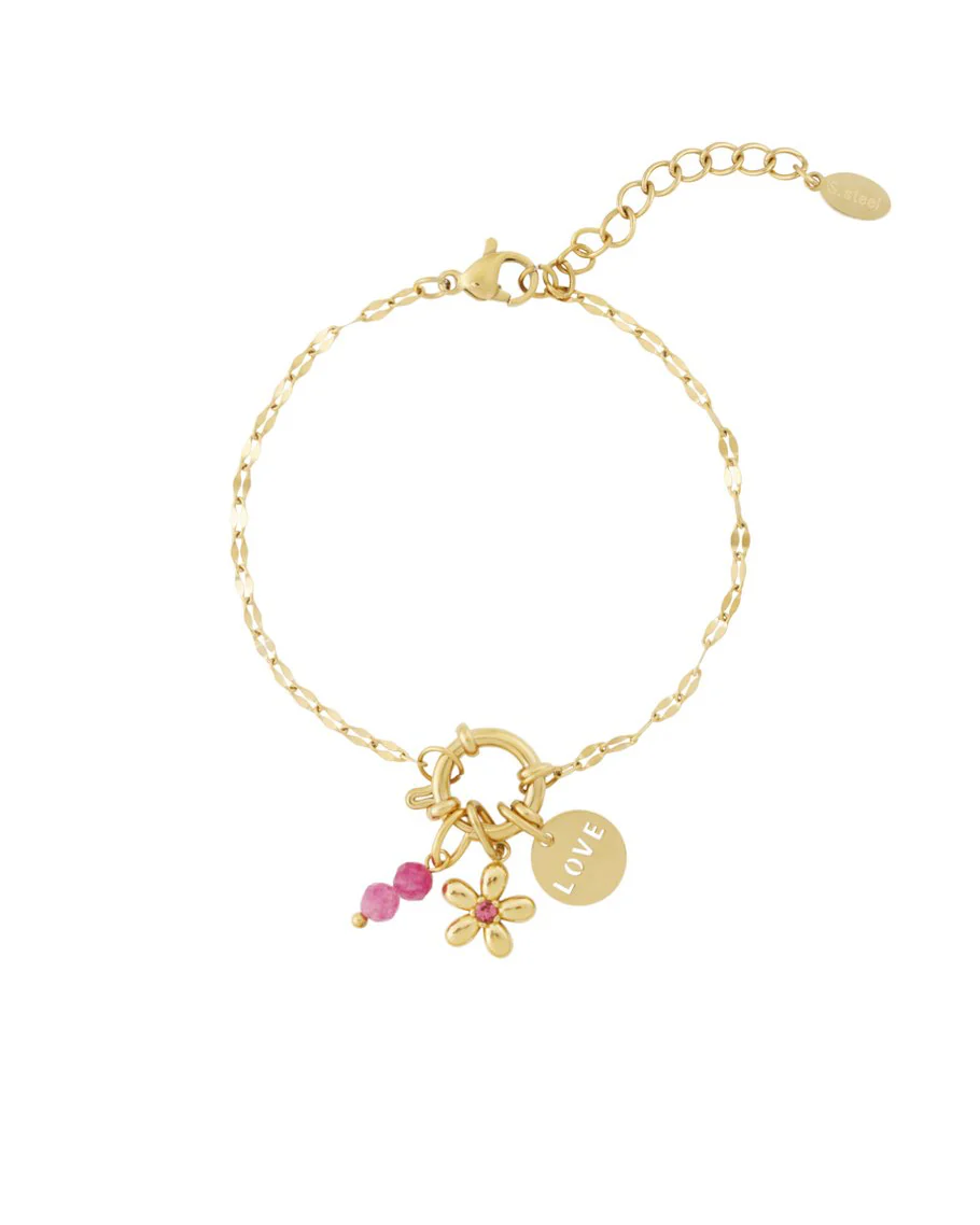 DIY-armband van rode Bloemen DIY-armband van rode Bloemen