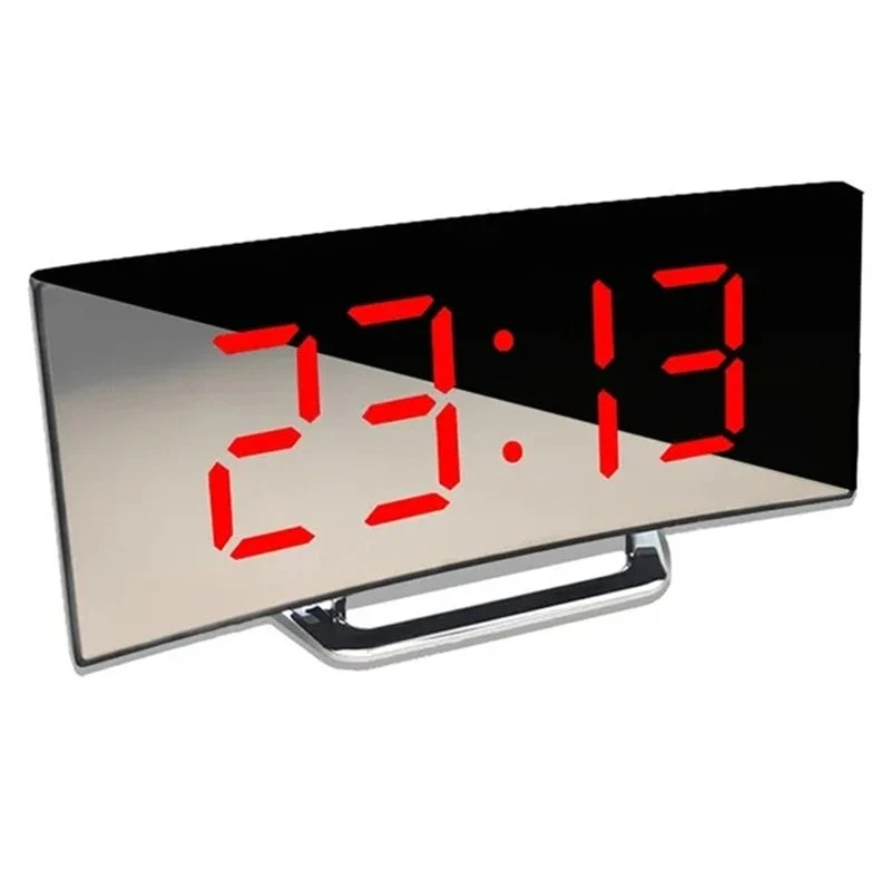 Digitale Wekker met Gebogen LED Scherm en Temperatuurweergave
