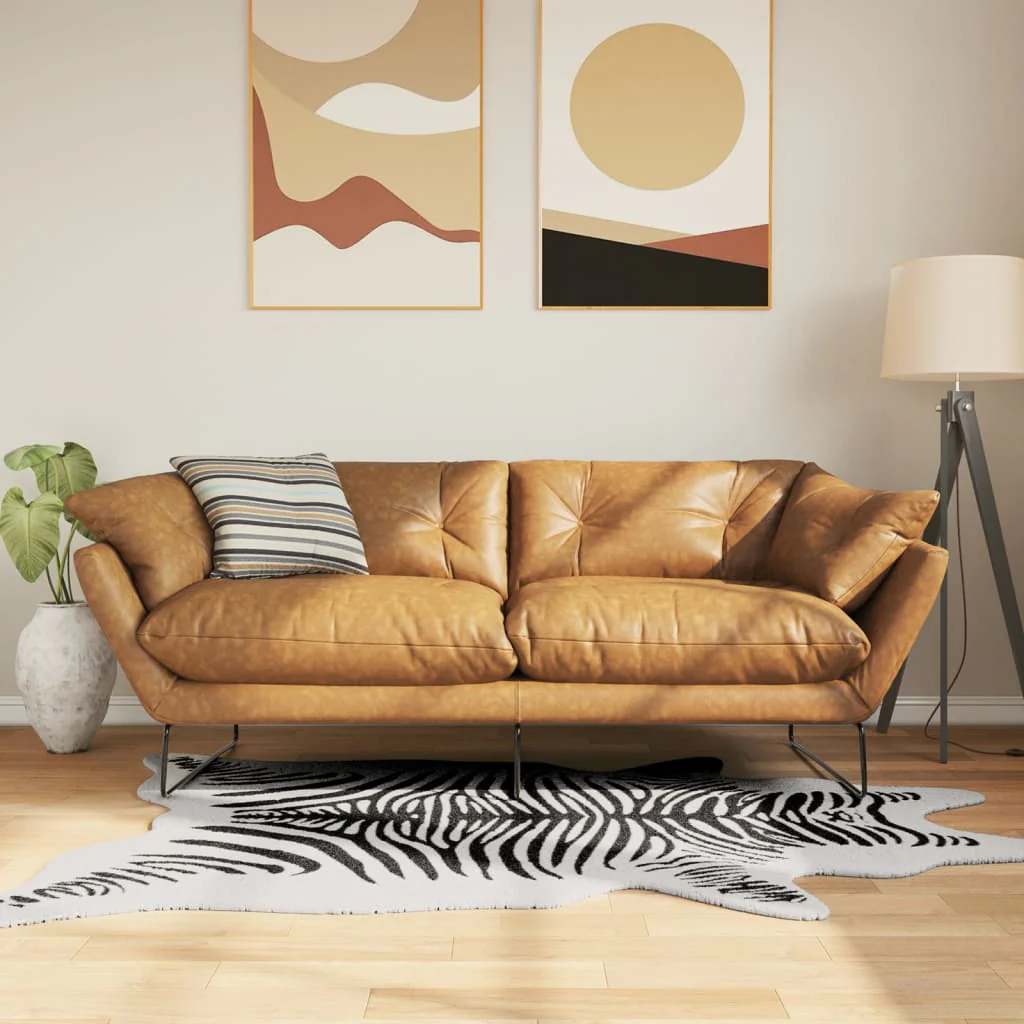 vidaXL Vloerkleed zebrapatroon wasbaar anti-slip 120×170 cm zwart wit