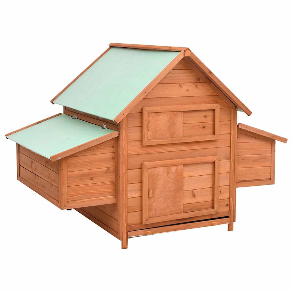 vidaXL Kippenhok 150x96x110 cm massief vurenhout grijs en wit