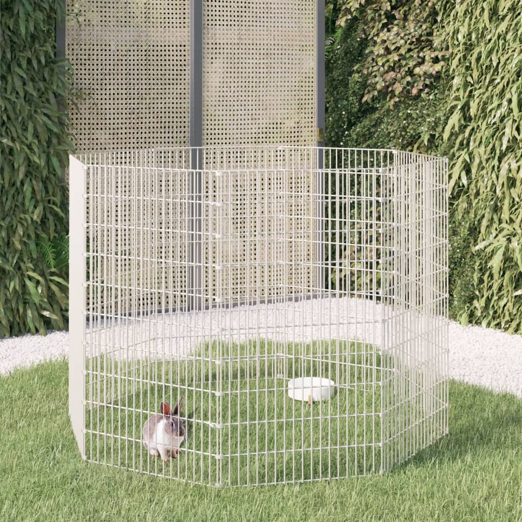 vidaXL Dierenverblijf 6 panelen 54×60 cm gegalvaniseerd ijzer