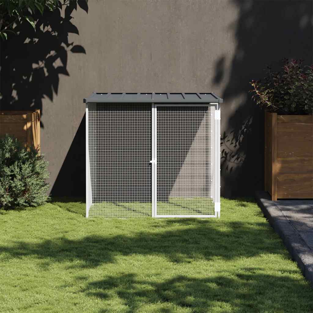 vidaXL Kippenhok met dak 103x98x90 cm gegalvaniseerd staal lichtgrijs