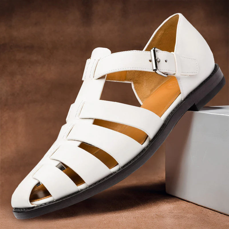 Wilhelm – Lederen Antislip Sandalen voor Heren met Gespsluiting