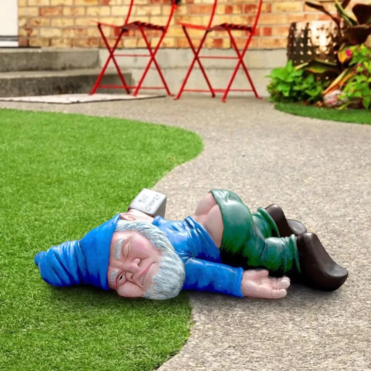 ChuckleGnome Grappige Tuinkabouter van Weerbestendige Hars