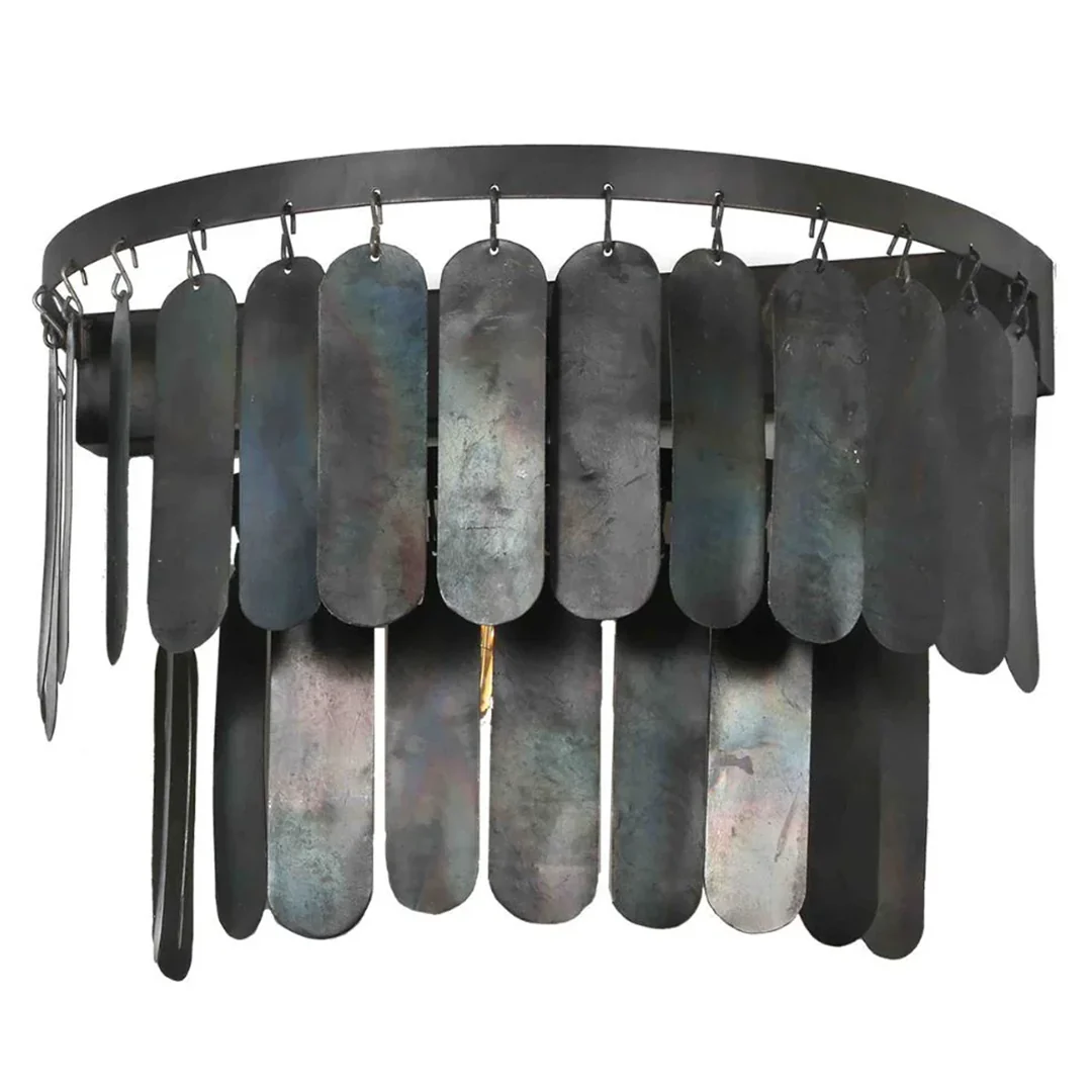 Wandlamp metalen lamellen Amber