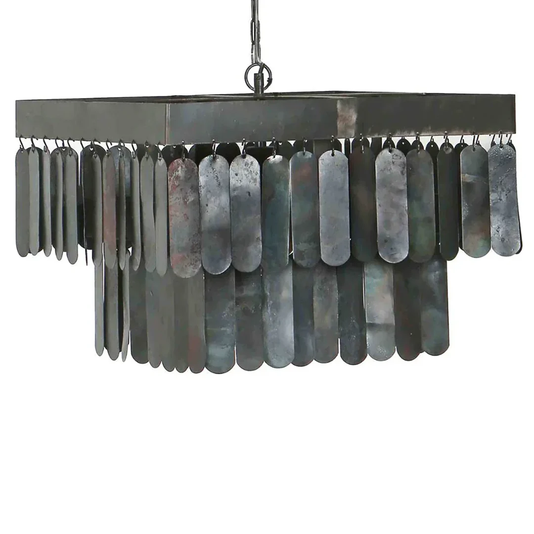 Hanglamp metalen schijven vierkant Lara M Hanglamp metalen schijven vierkant Lara M