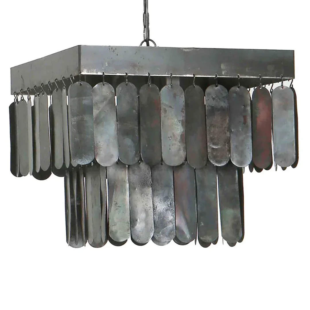 Hanglamp metalen schijven vierkant Lara S Hanglamp metalen schijven vierkant Lara S
