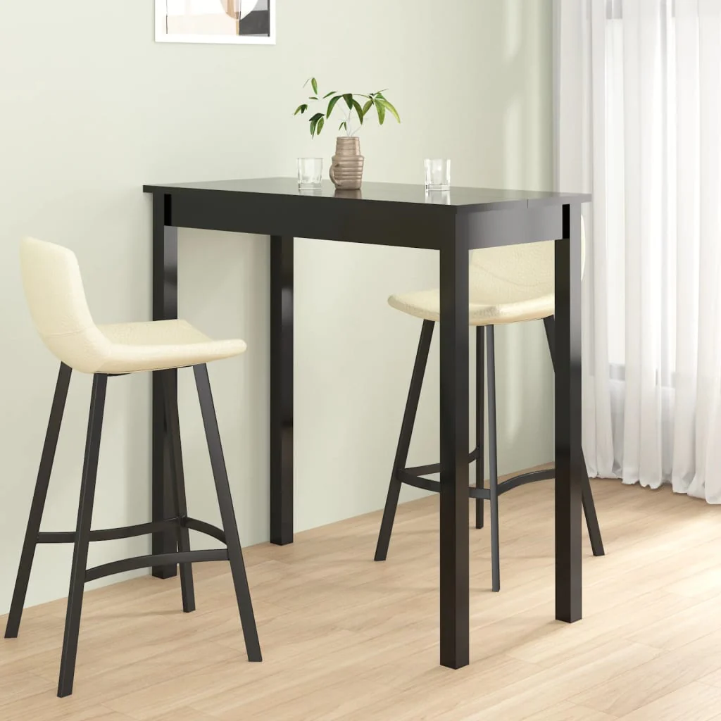 vidaXL Bartafel 115x55x107 cm MDF zwart