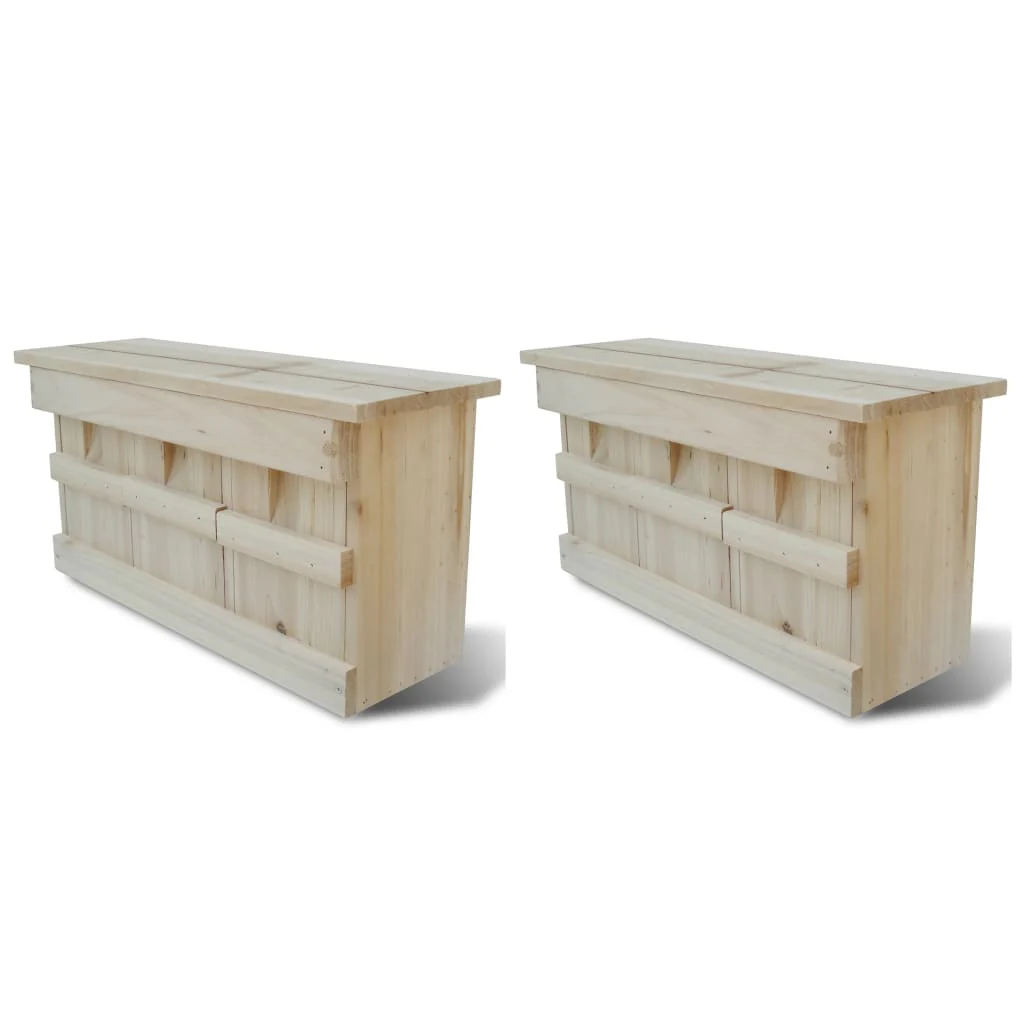 vidaXL Mussenhuizen 2 st 44×15,5×21,5 cm hout