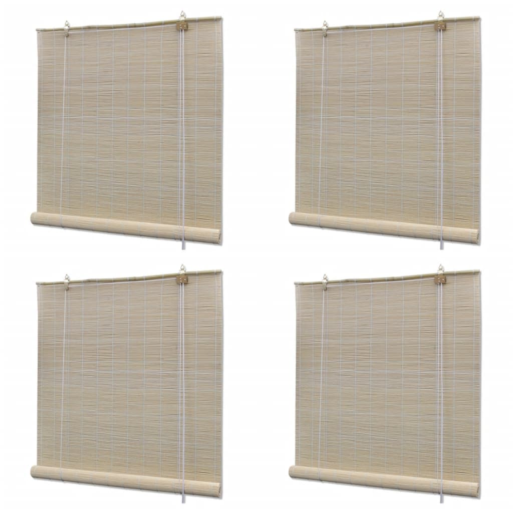 vidaXL Rolgordijnen 4 st 120×160 cm bamboe natuurlijk