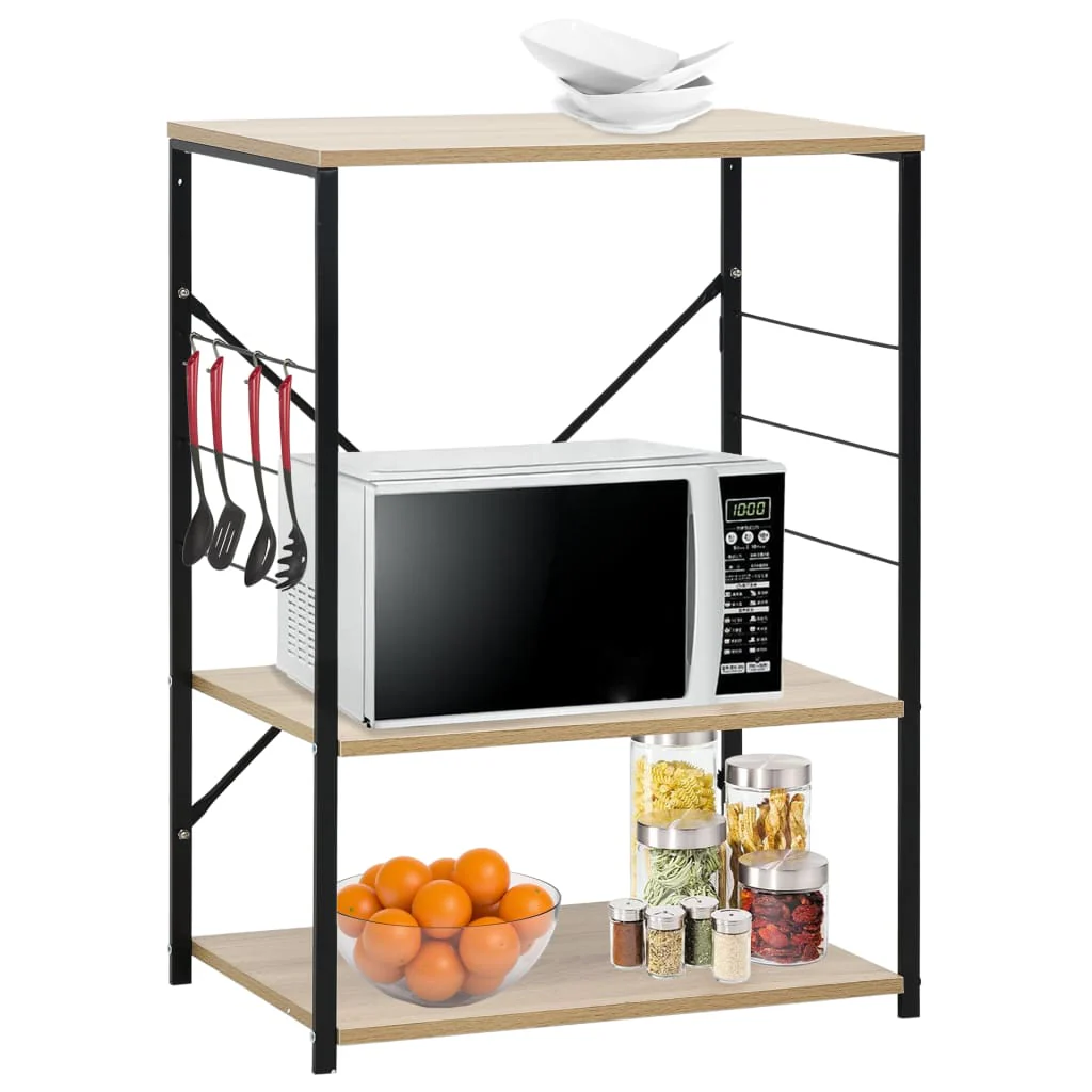 vidaXL Magnetronkast 60×39,6×79,5 cm bewerkt hout zwart en eikenkleur