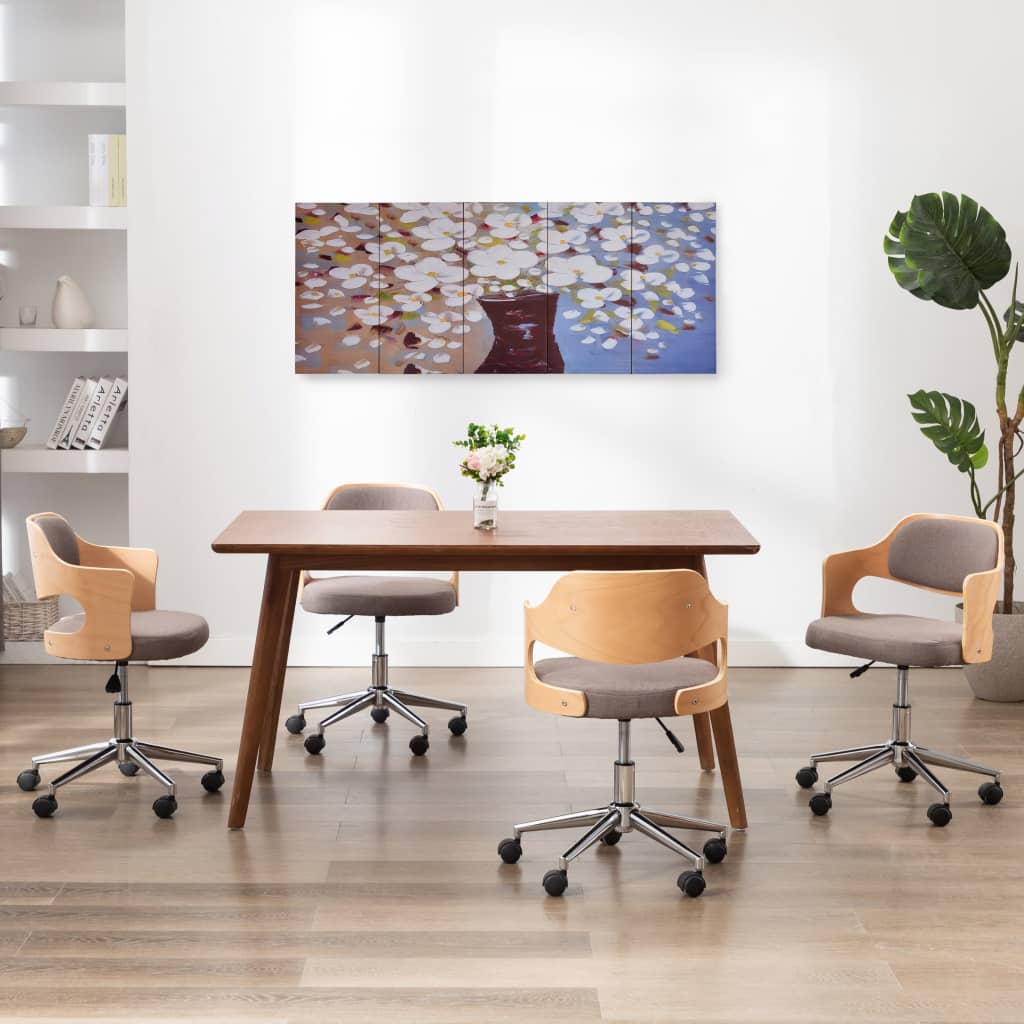 vidaXL Wandprintset bloemen in vaas 150×60 cm canvas meerkleurig
