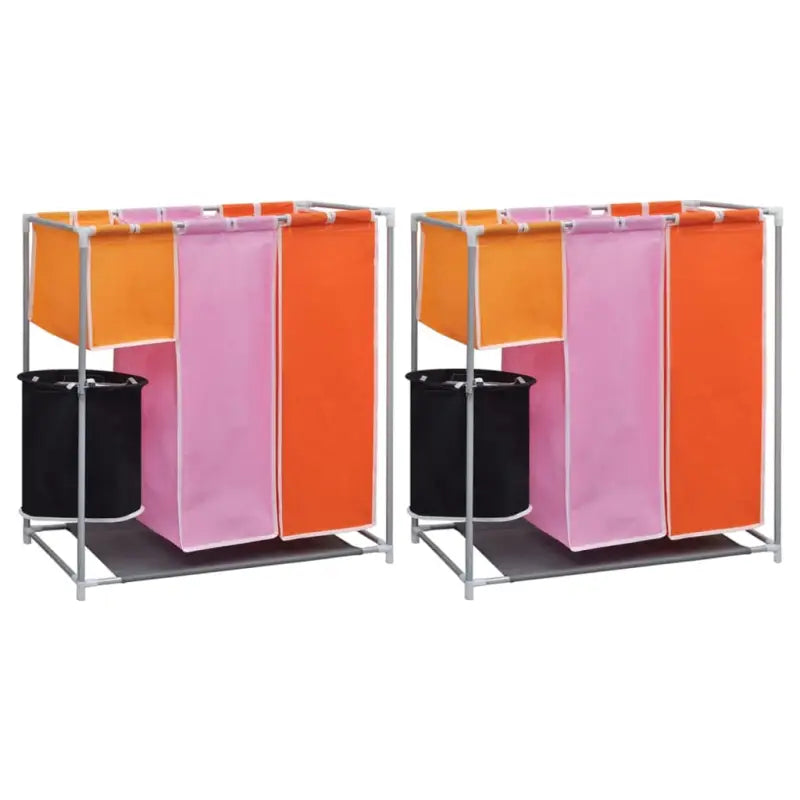 3-delige wasmand sorteerder met hoogwaardige stof en ijzeren frame