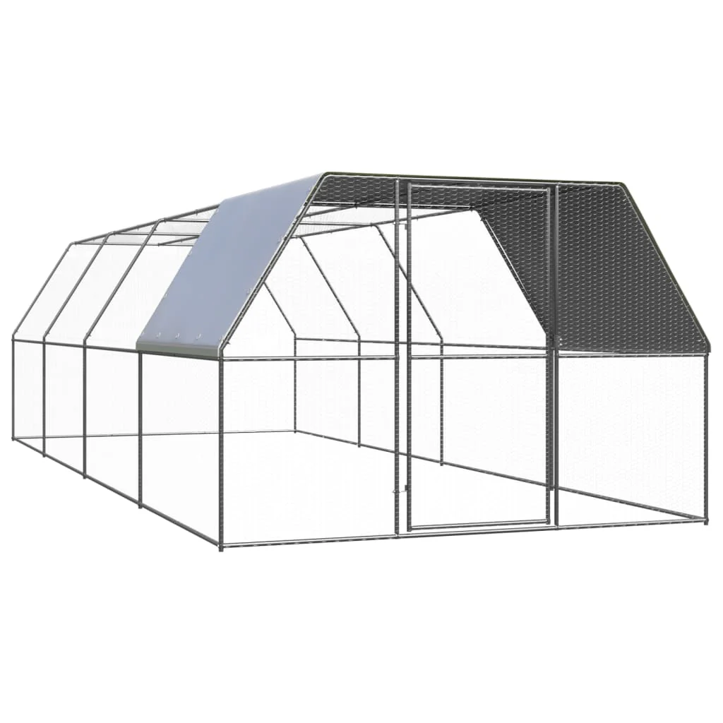 vidaXL Kippenhok 2x10x2 m gegalvaniseerd staal