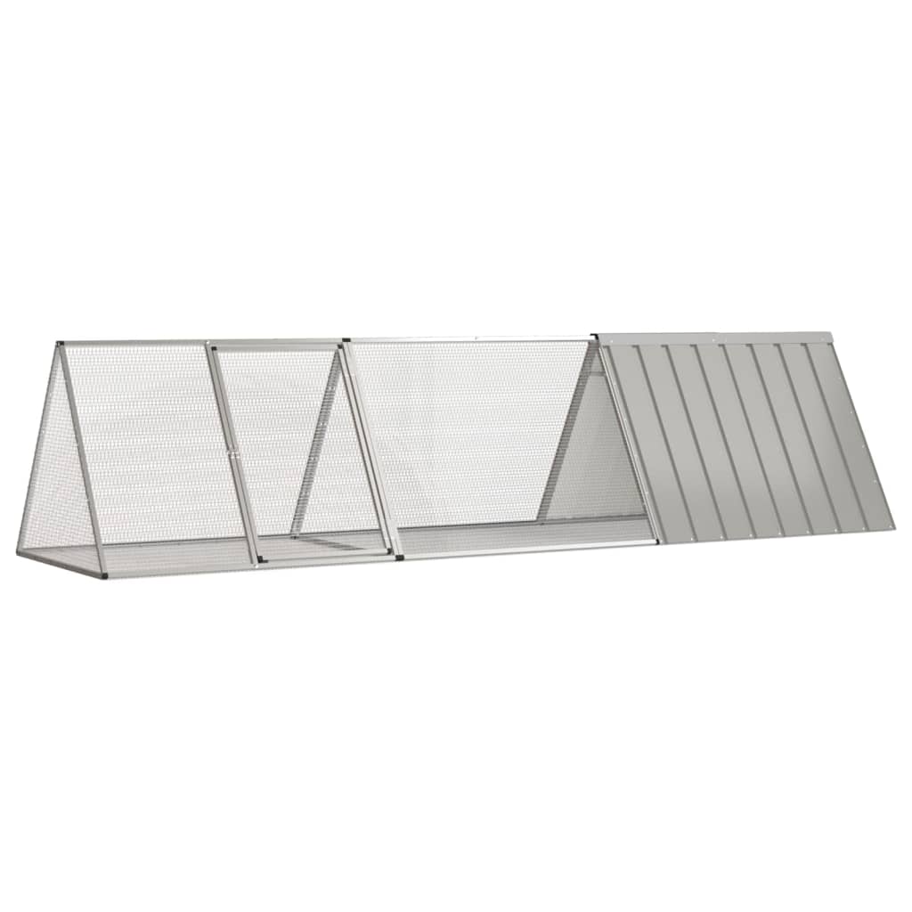 vidaXL Konijnenhok 201,5×80,5×71 cm gegalvaniseerd staal grijs