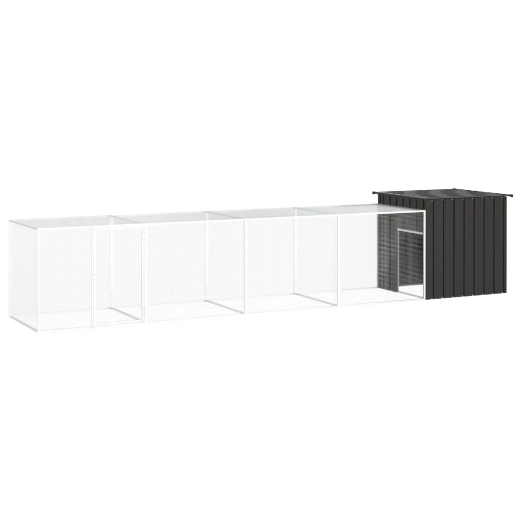vidaXL Kippenhok 200x91x100 cm gegalvaniseerd staal grijs