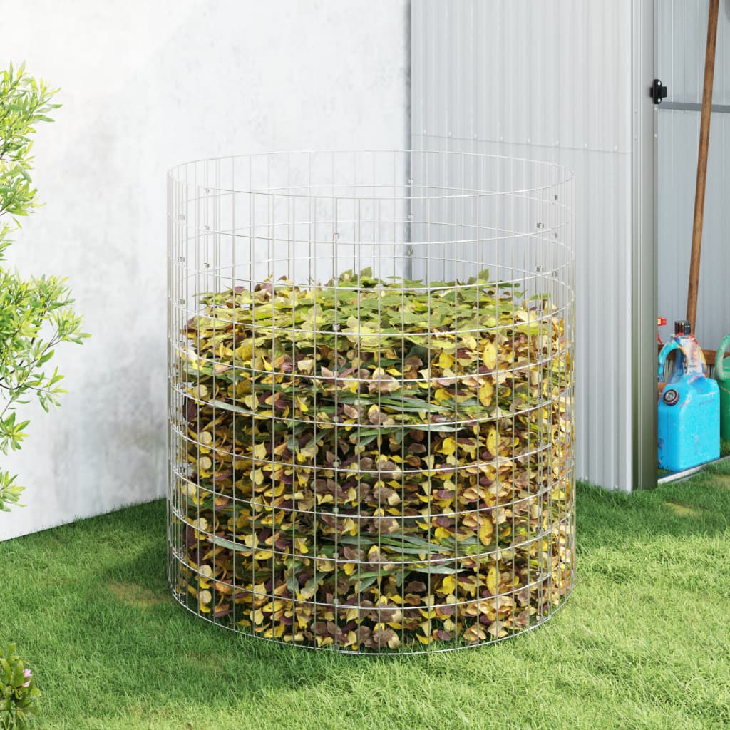 vidaXL Compostbak Ø100×100 cm gegalvaniseerd staal