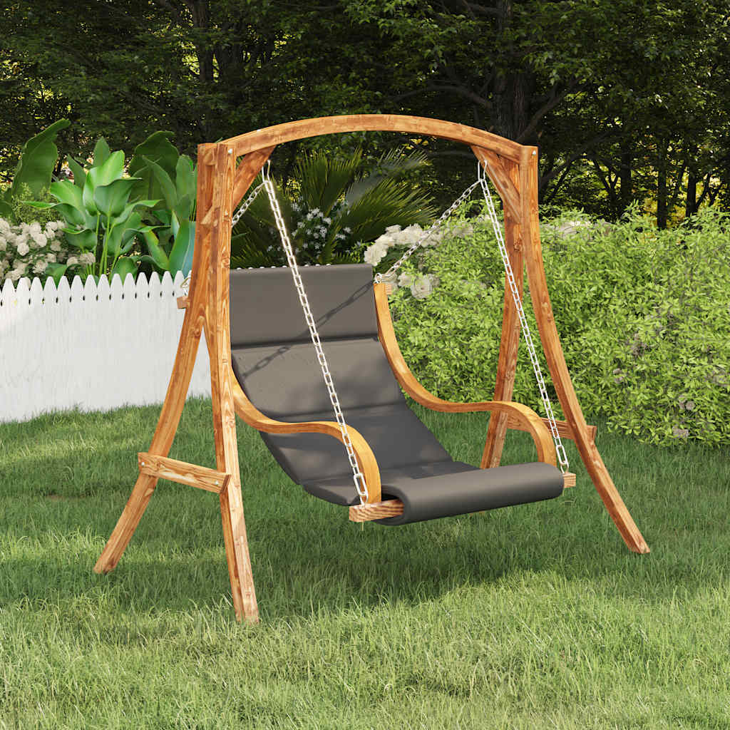 vidaXL Schommelstoel zonder schommelframe met kussen gebogen hout
