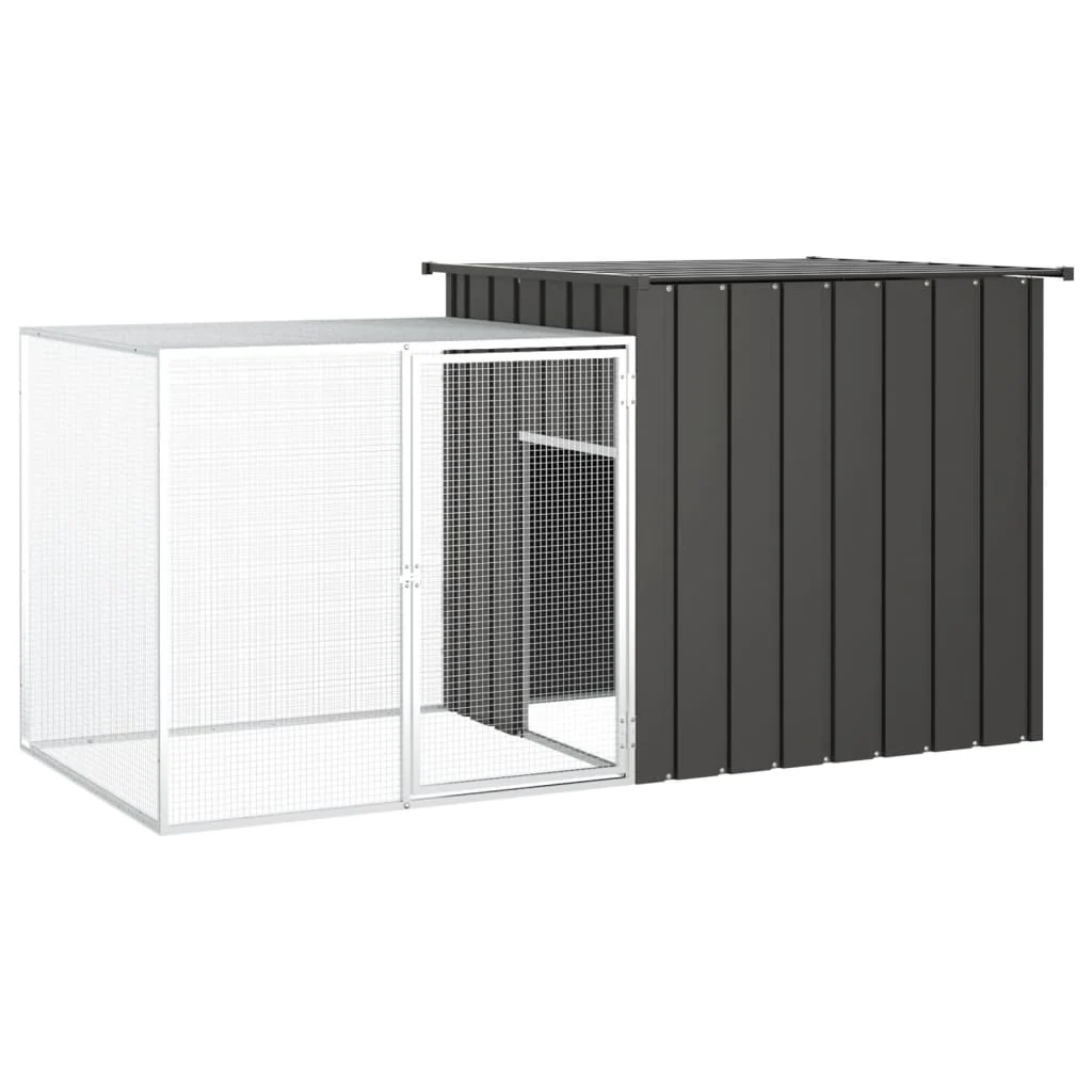 vidaXL Konijnenhok 200x91x100 cm gegalvaniseerd staal grijs