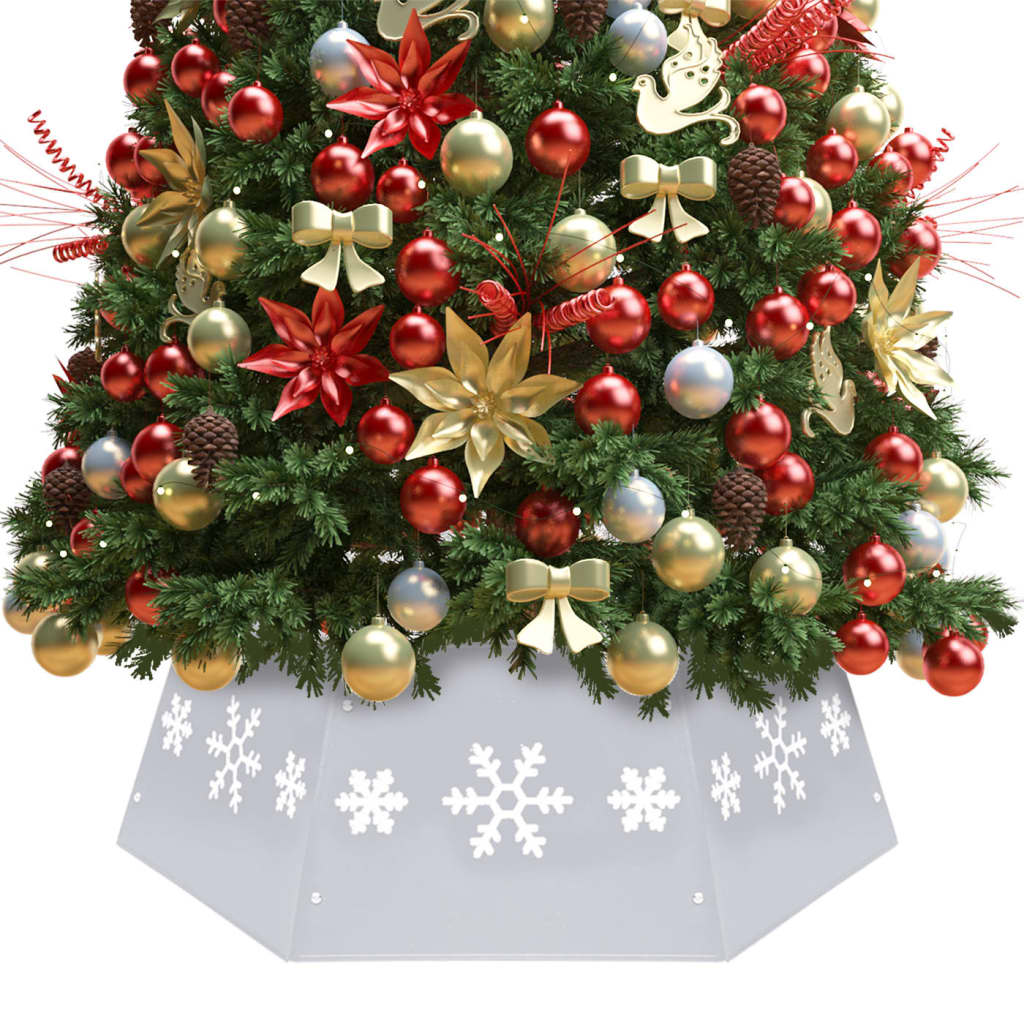 vidaXL Kerstboomrok Ø68×25 cm zilverkleurig en wit