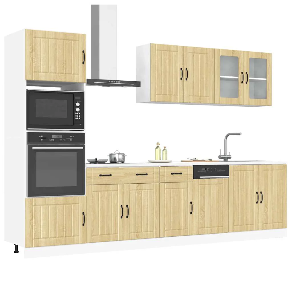 vidaXL 7-delige Keukenkastenset Lucca bewerkt hout sonoma eikenkleur