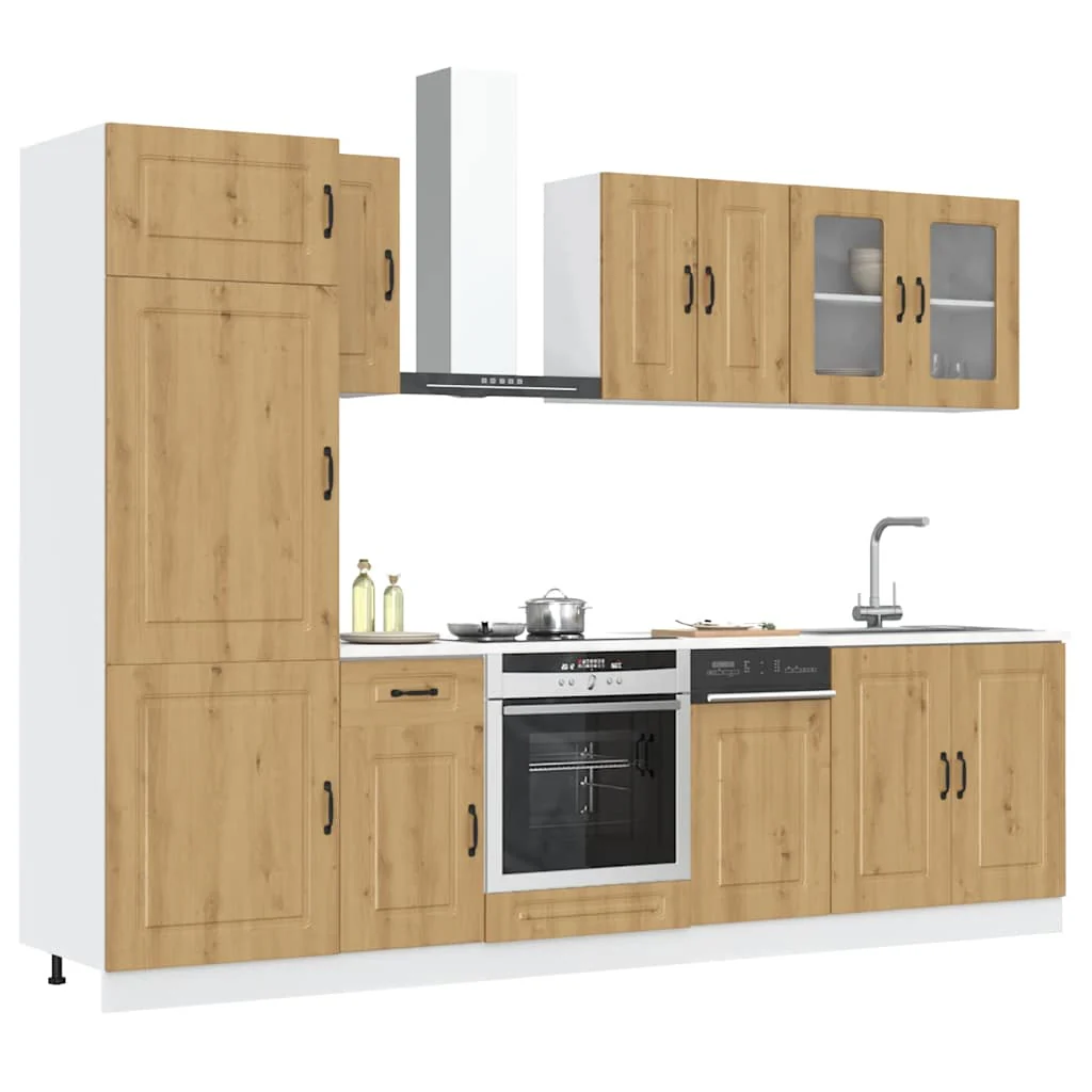 vidaXL 8-delige Keukenkastenset Kalmar bewerkt hout sonoma eikenkleur