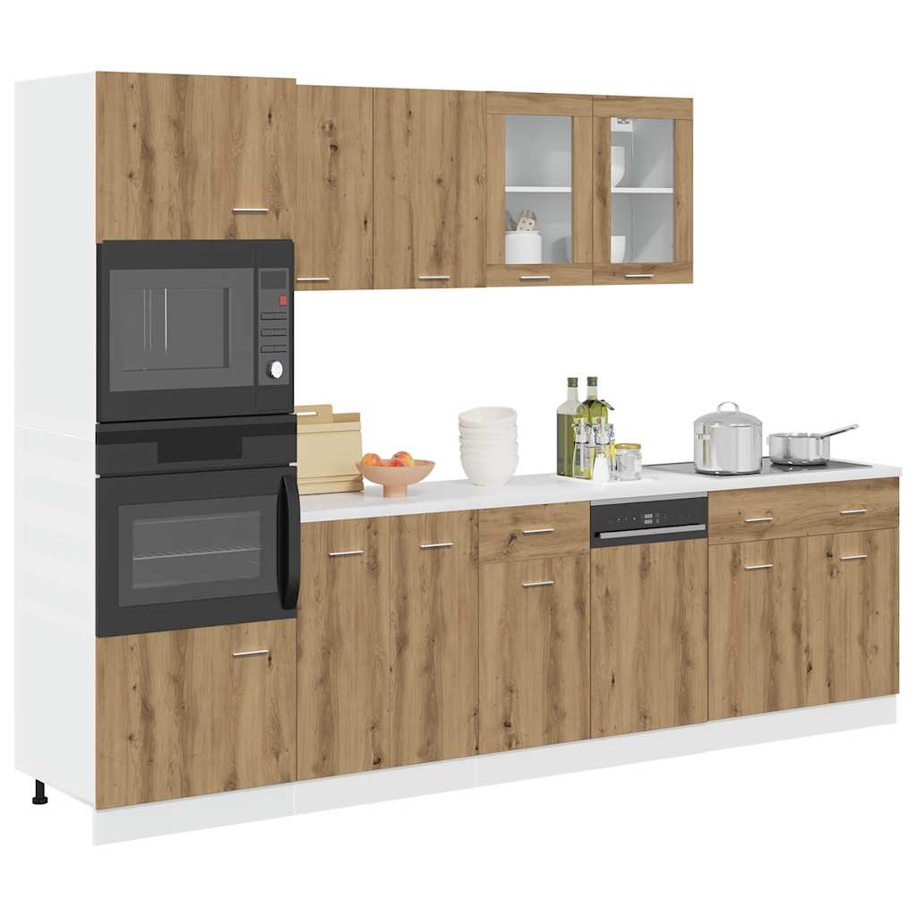 vidaXL 7-delige Keukenkastenset Lyon bewerkt hout artisanaal eikenkleurig