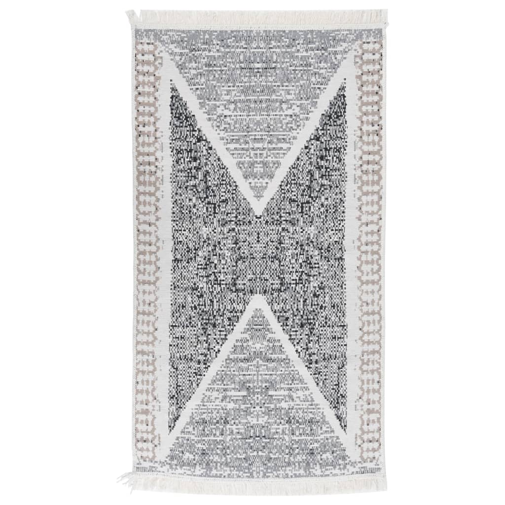 vidaXL Vloerkleed 120×180 cm katoen zwart en grijs