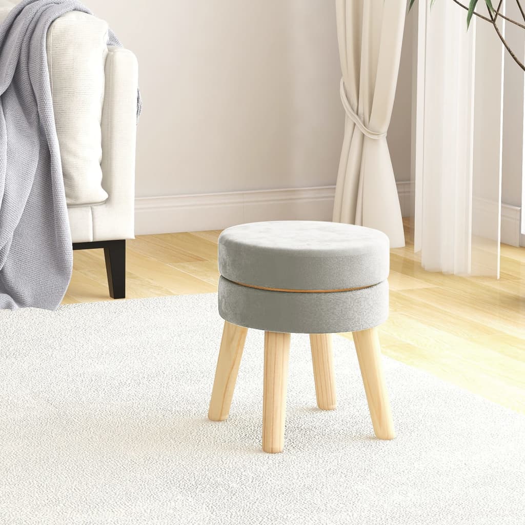 vidaXL Hocker rond fluweel donkergrijs
