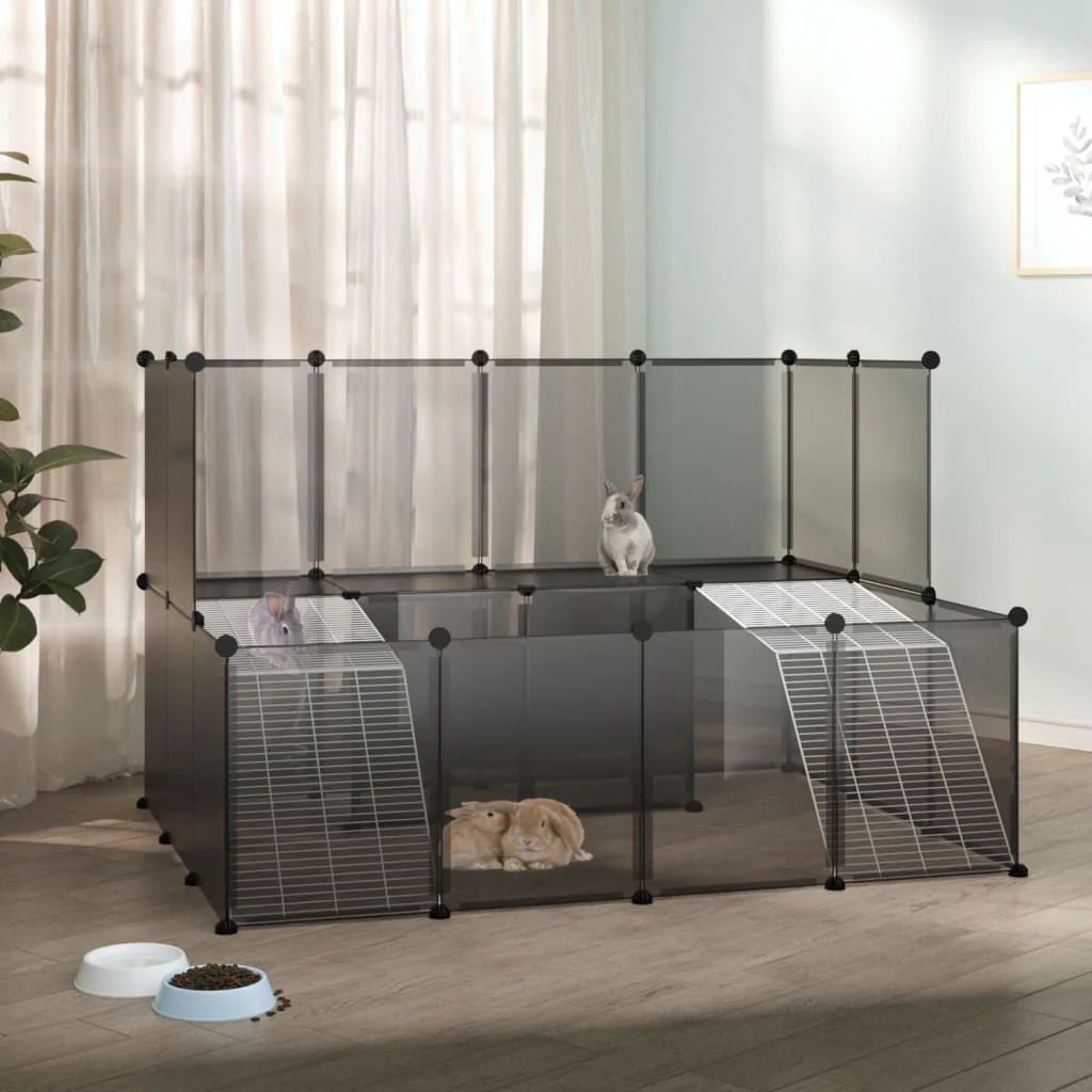 vidaXL Dierenhok klein 143x107x93 cm polypropeen en staal transparant