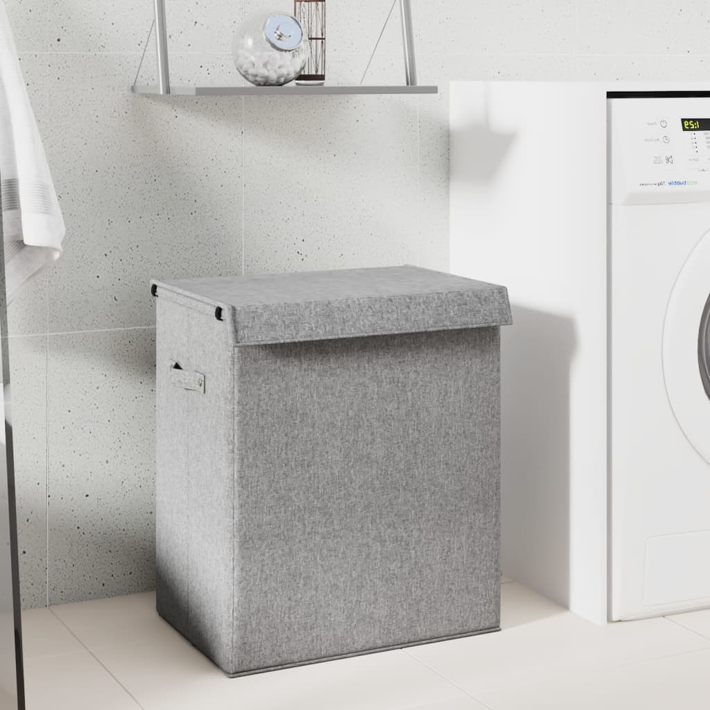 vidaXL Wasmand inklapbaar 51×34,5×59 cm kunstlinnen grijs
