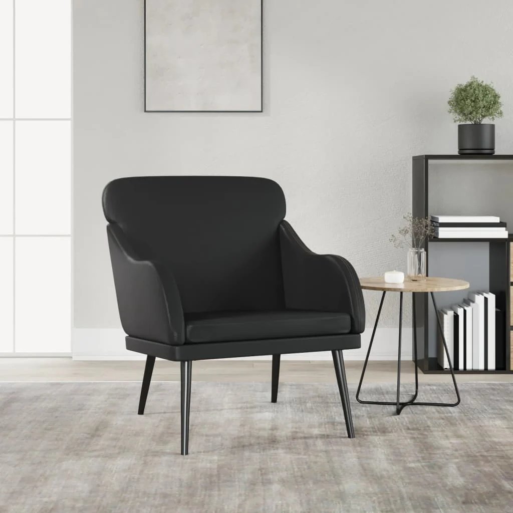 vidaXL Fauteuil 63x76x80 cm kunstleer zwart