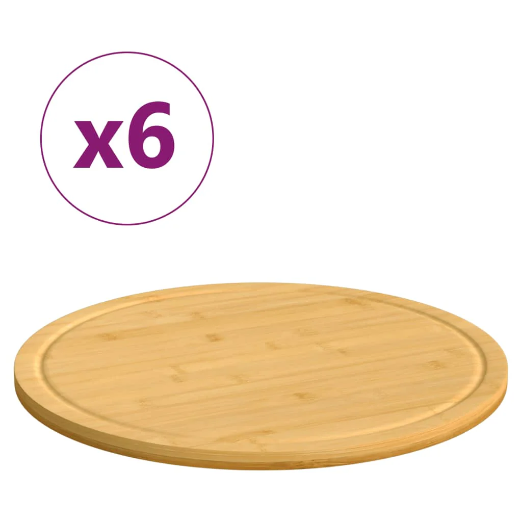 vidaXL Snijplanken 6 st Ø40×1,5 cm bamboe