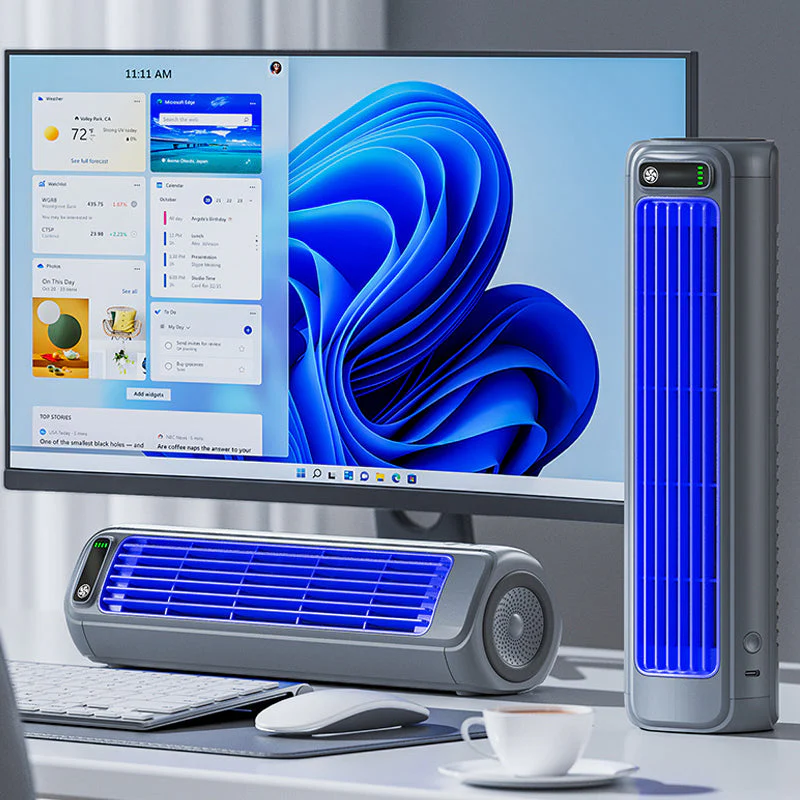 Draagbare Airconditioner 2000mAh – Bladloze Wandventilator