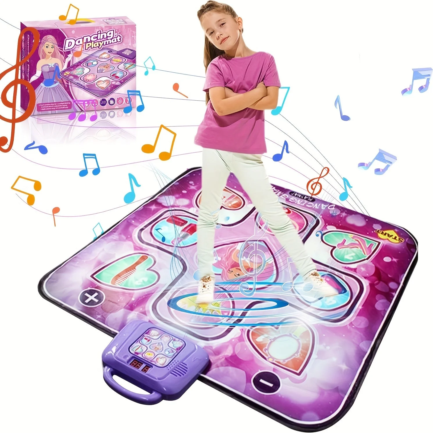 Roze Dansmat voor Kinderen met Scorefunctie en Ritmisch Spel – Zonder TV – DansFun Mat