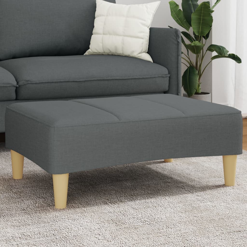vidaXL Voetenbank 77x55x31 cm stof donkergrijs