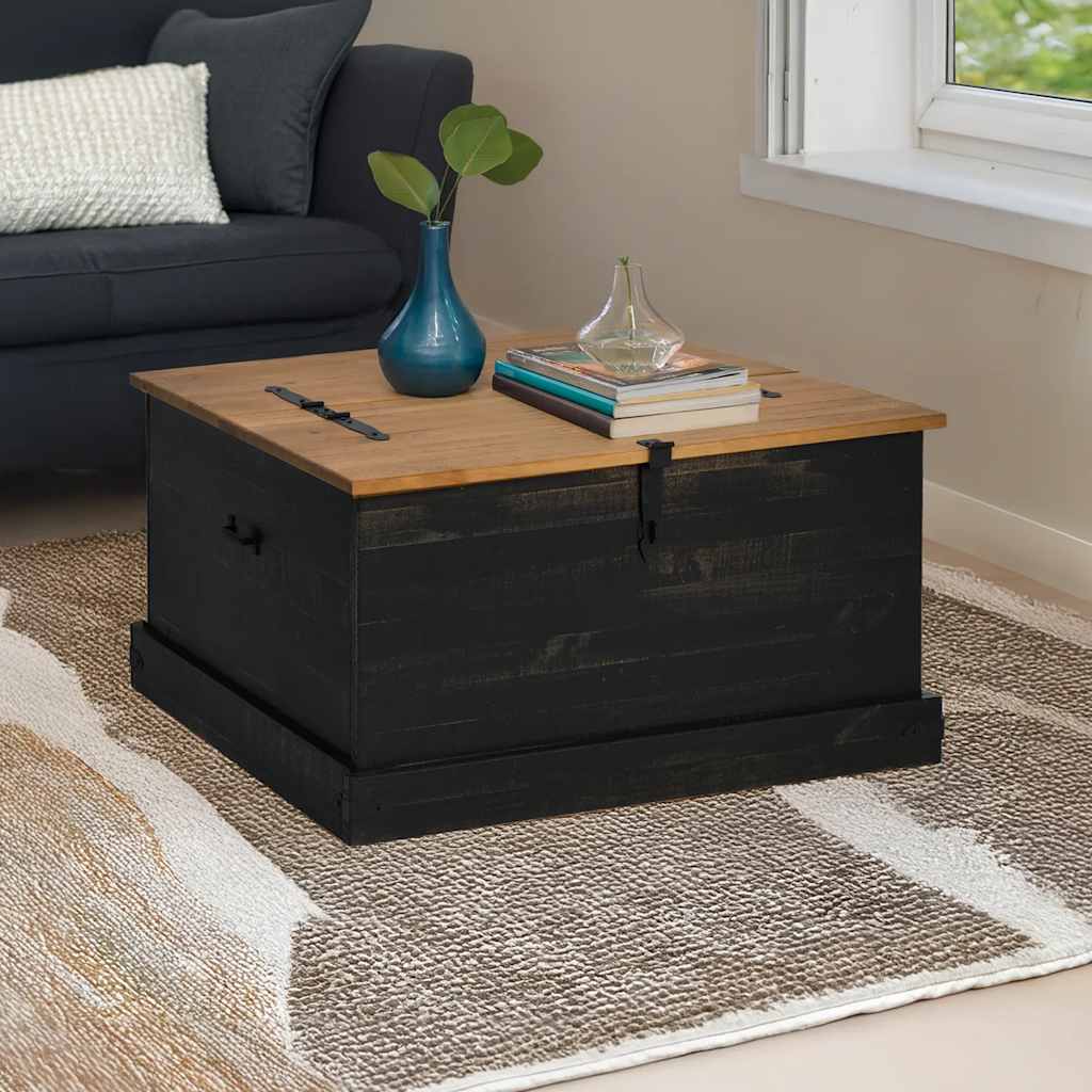 vidaXL Opbergkist HALDEN wit 91x91x47 cm massief grenenhout