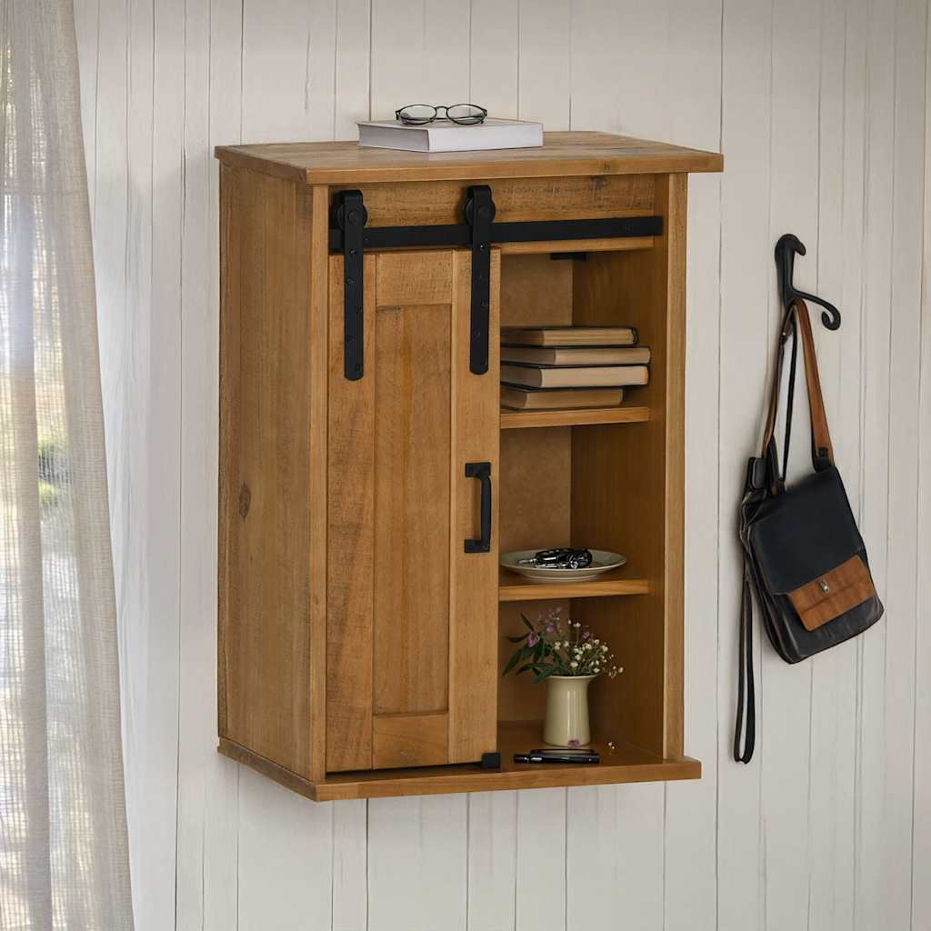 vidaXL Hangkast HALDEN met schuifdeur 49×22,5×70 cm grenenhout wit