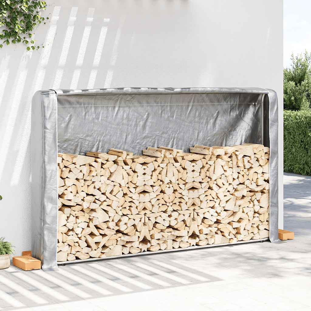 vidaXL Haardhoutrek 100x25x150 cm gegalvaniseerd staal