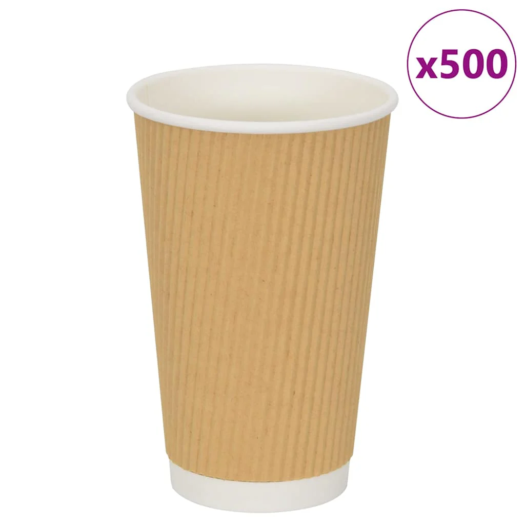 vidaXL Papieren koffiekopjes 500 st 8oz 200 ml bruin