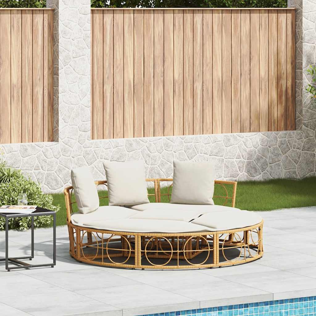 vidaXL Loungebed voor buiten zonder luifel poly rattan zwart