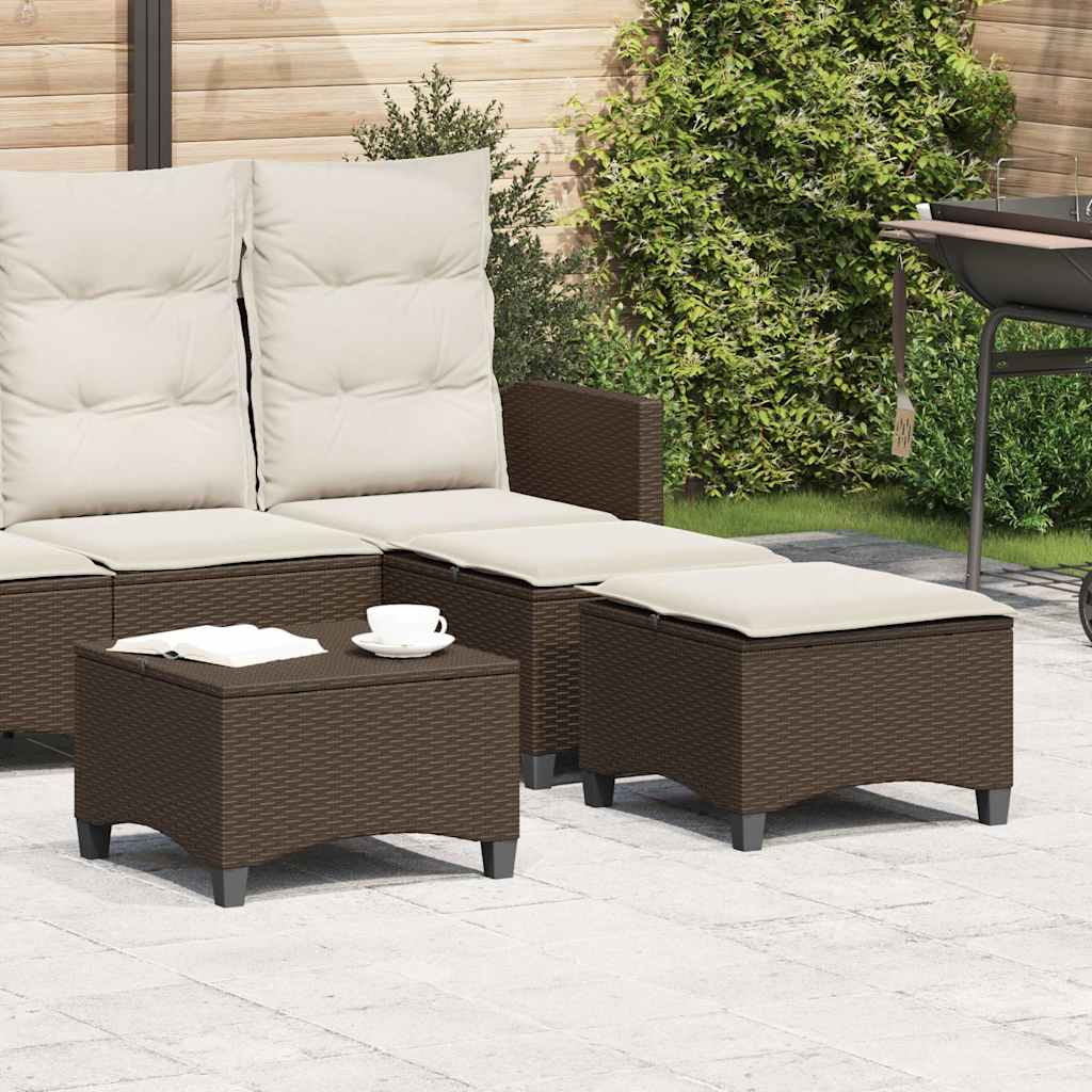 vidaXL Tuinkrukken met kussens 2 st 55x55x36 cm poly rattan grijs
