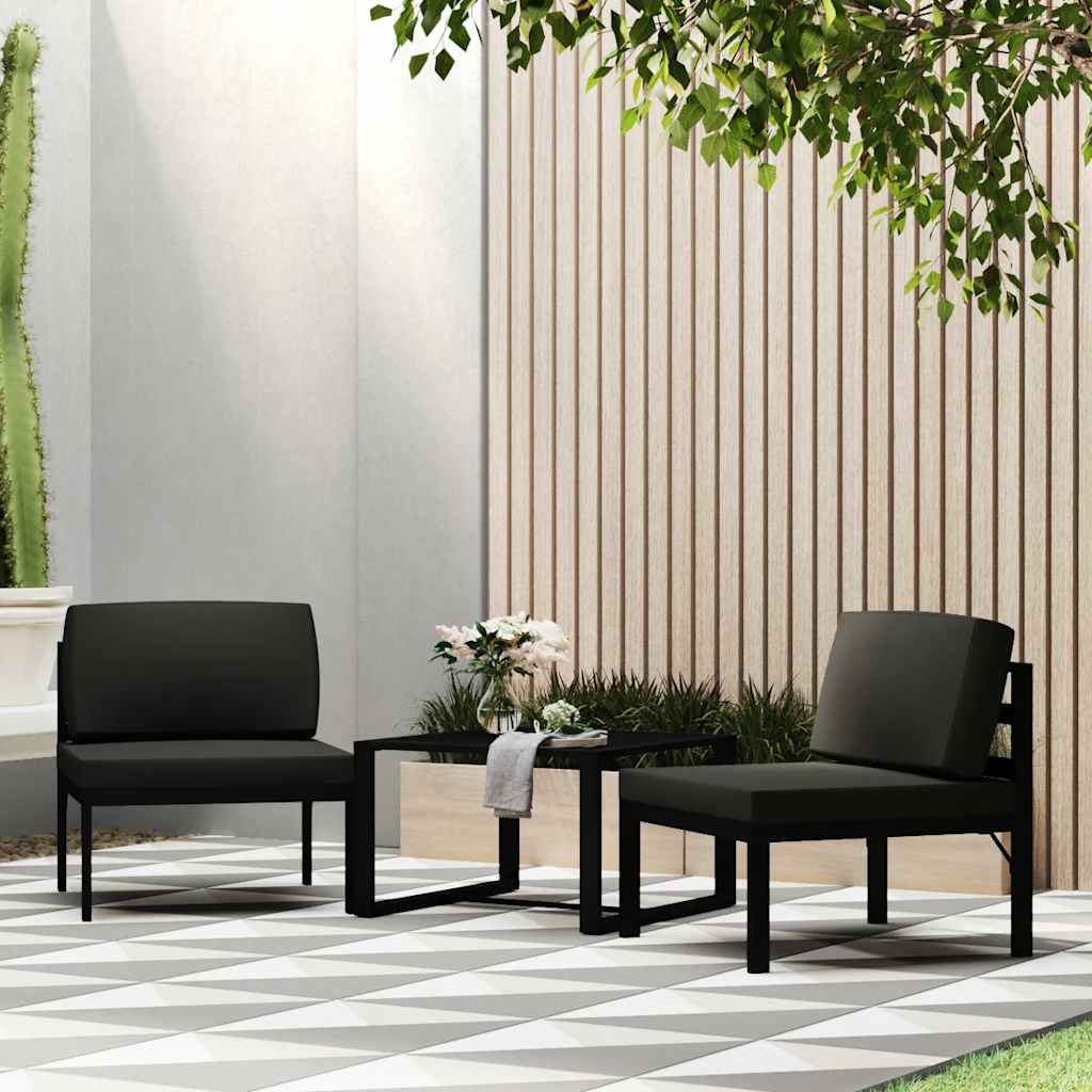 vidaXL Middenbank sectioneel met kussens aluminium antracietkleurig