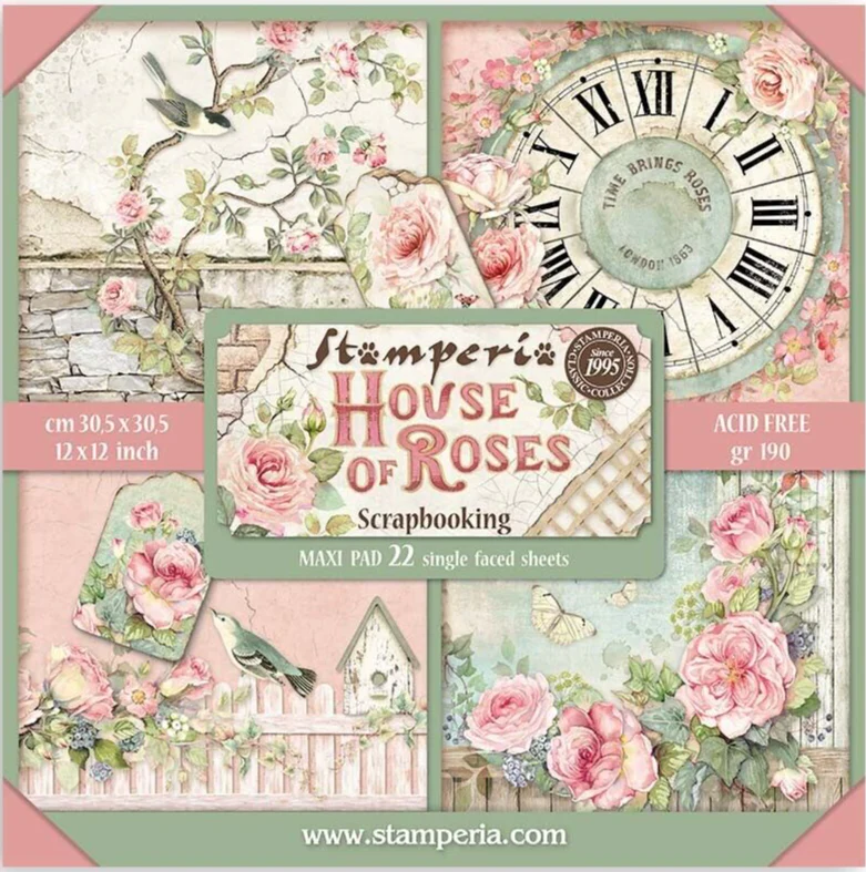 Stamperia – House of Roses Maxi Pad 12×12 inch Stamperia – House of Roses Maxi Pad 12×12 inch
