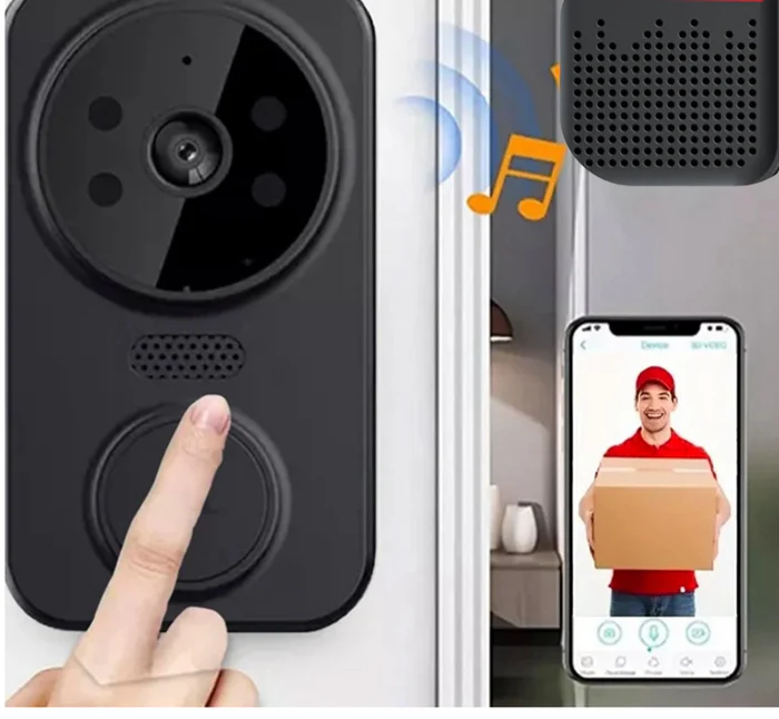 Noctiq Slimme Wi-Fi Videodeurbel – HD-Camera, Nachtzicht, Bewegingssensor